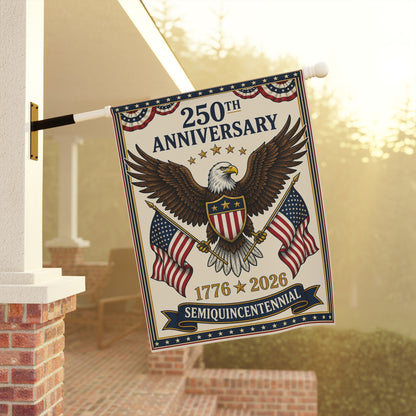 America 250th Eagle Bunting Patriotic Garden Flag - Outdoor Yard Decor
