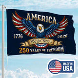 America 250th Navy Eagle We The People House Flag - Patriotic Outdoor Decor
