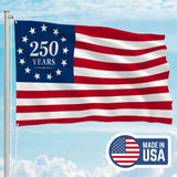 America 250th Betsy Ross House Flag - Patriotic Outdoor Decor