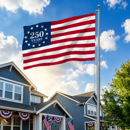America 250th Betsy Ross House Flag - Patriotic Outdoor Decor