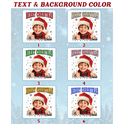 Custom Photo Matching Family Christmas Shirts with Santa Hat - Personalized Photo Shirt