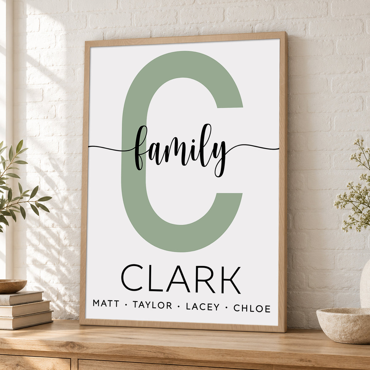 Custom Family Name Sign Color Letter with Names Canvas - Personalized Wall Art