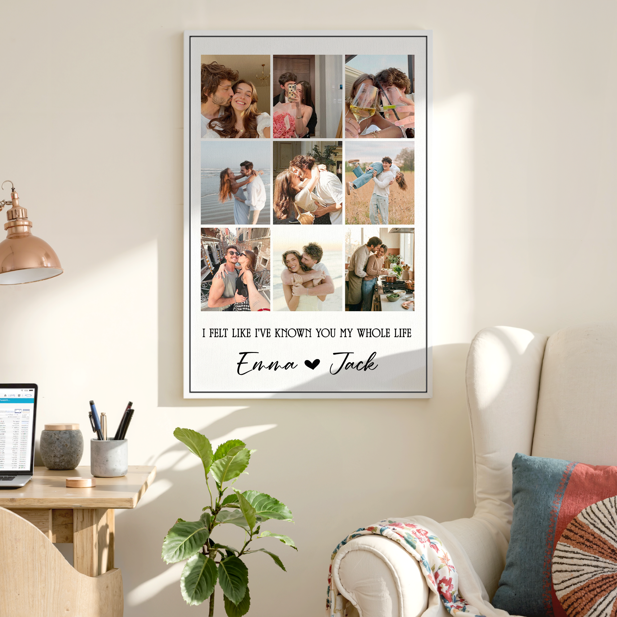 Personalized Photo Collage Canvas for Couples – Custom Wall Art from Your Photos