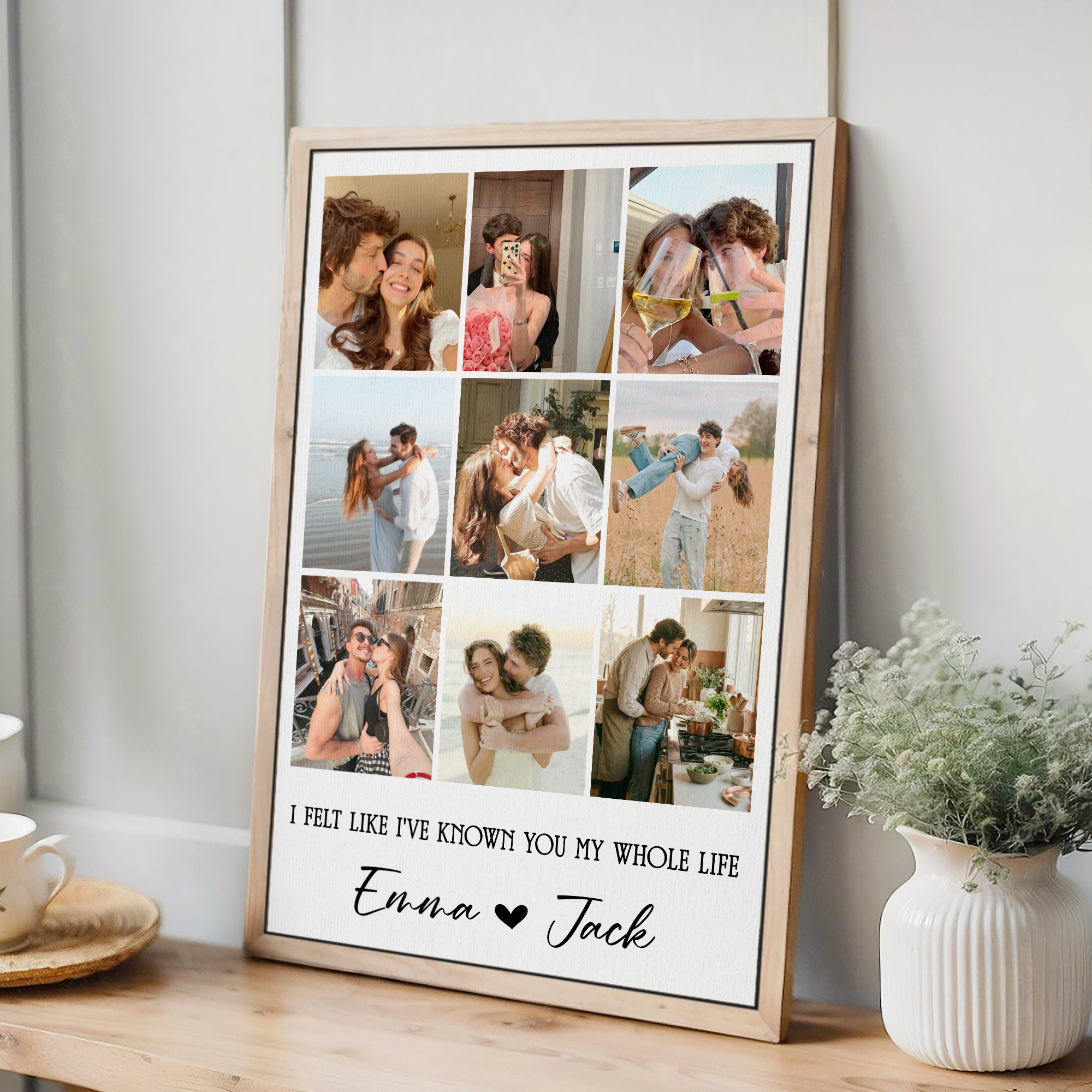Personalized Photo Collage Canvas for Couples – Custom Wall Art from Your Photos