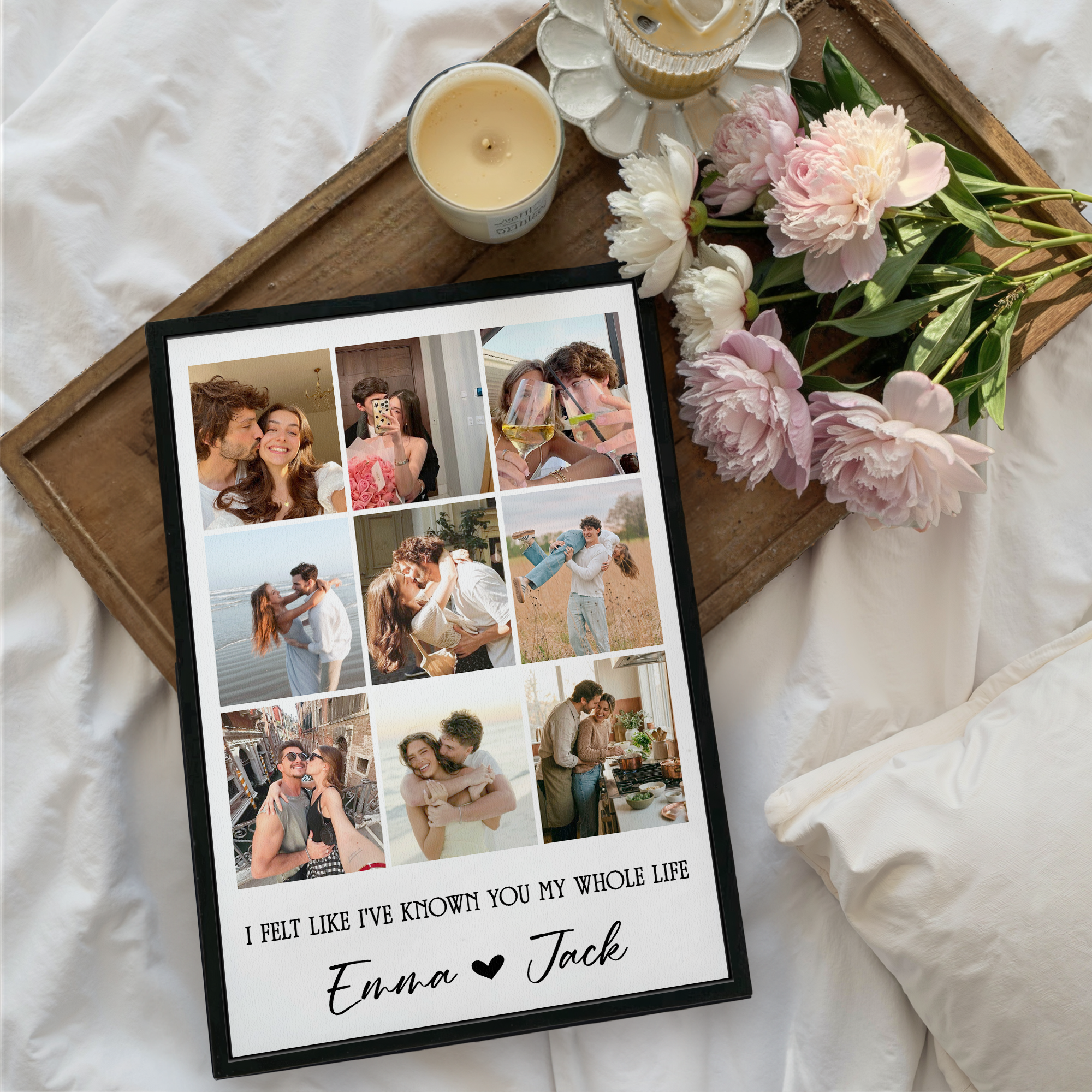 Personalized Photo Collage Canvas for Couples – Custom Wall Art from Your Photos