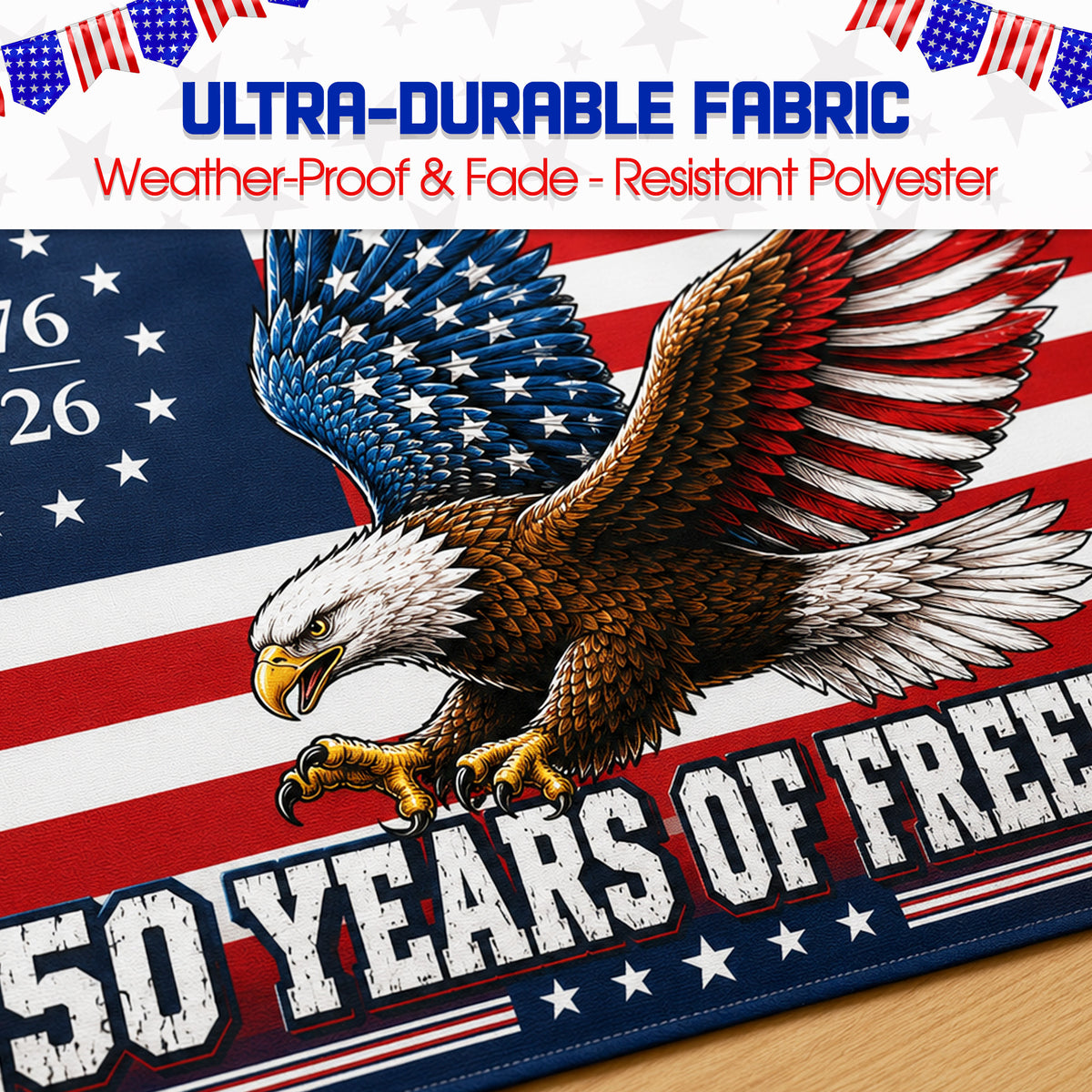 We The People 250 Years Freedom Premium Flag - Anniversary Patriotic Grommet Flag - 4th of July Decorations Double Sided