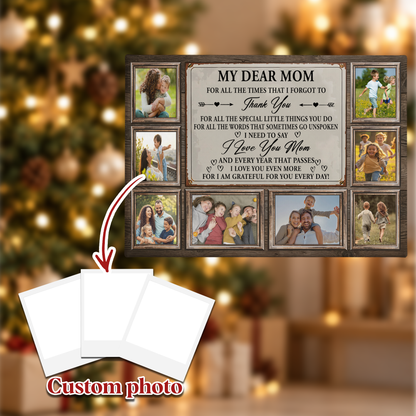 Custom Photo Mom Collage 8 Photos Dear Mom Poem Canvas - Personalized Wall Art