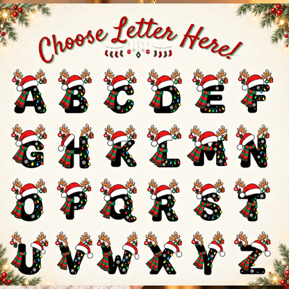 Personalized Monogram Christmas Ornament with Name - Custom Ceramic Ornament - Letter A-Z Round or Heart Shape