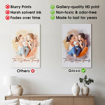Custom Couple Photo Collage 9 Photos Canvas - Personalized Wall Art