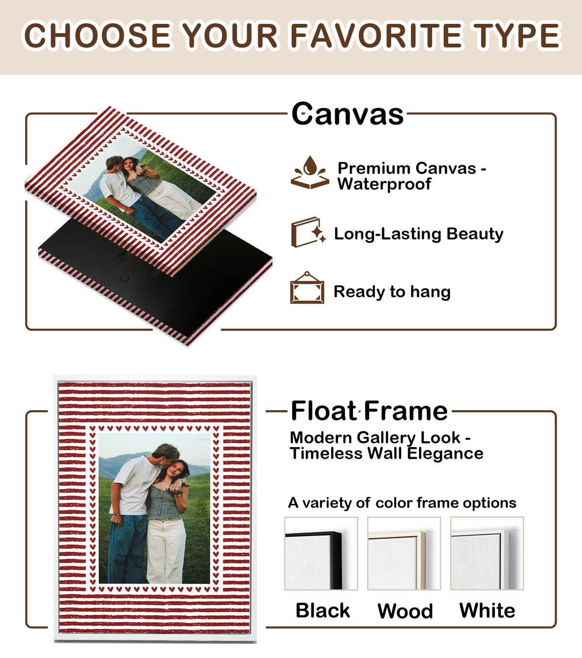 Custom Canvas Prints - Personalized Wall Art for Couples