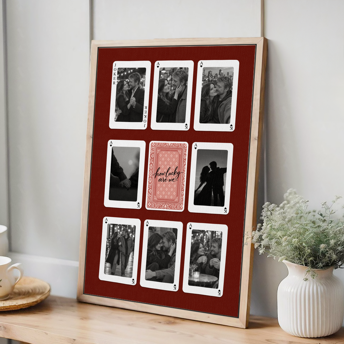 How Lucky Are We - Personalized Canvas Wall Art - Love Wall Art