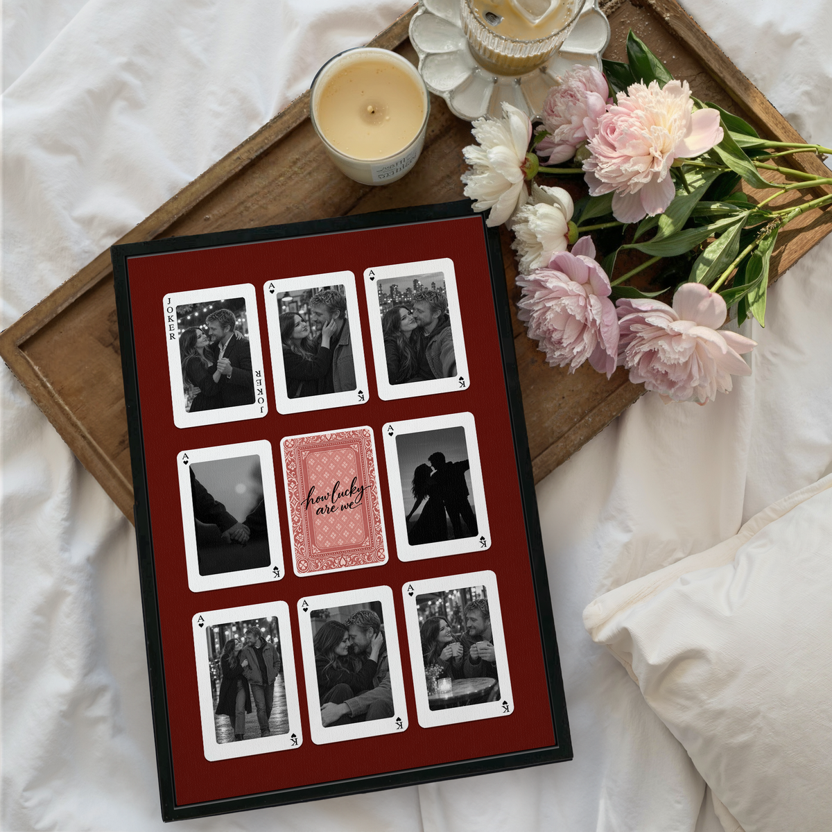 How Lucky Are We - Personalized Canvas Wall Art - Love Wall Art