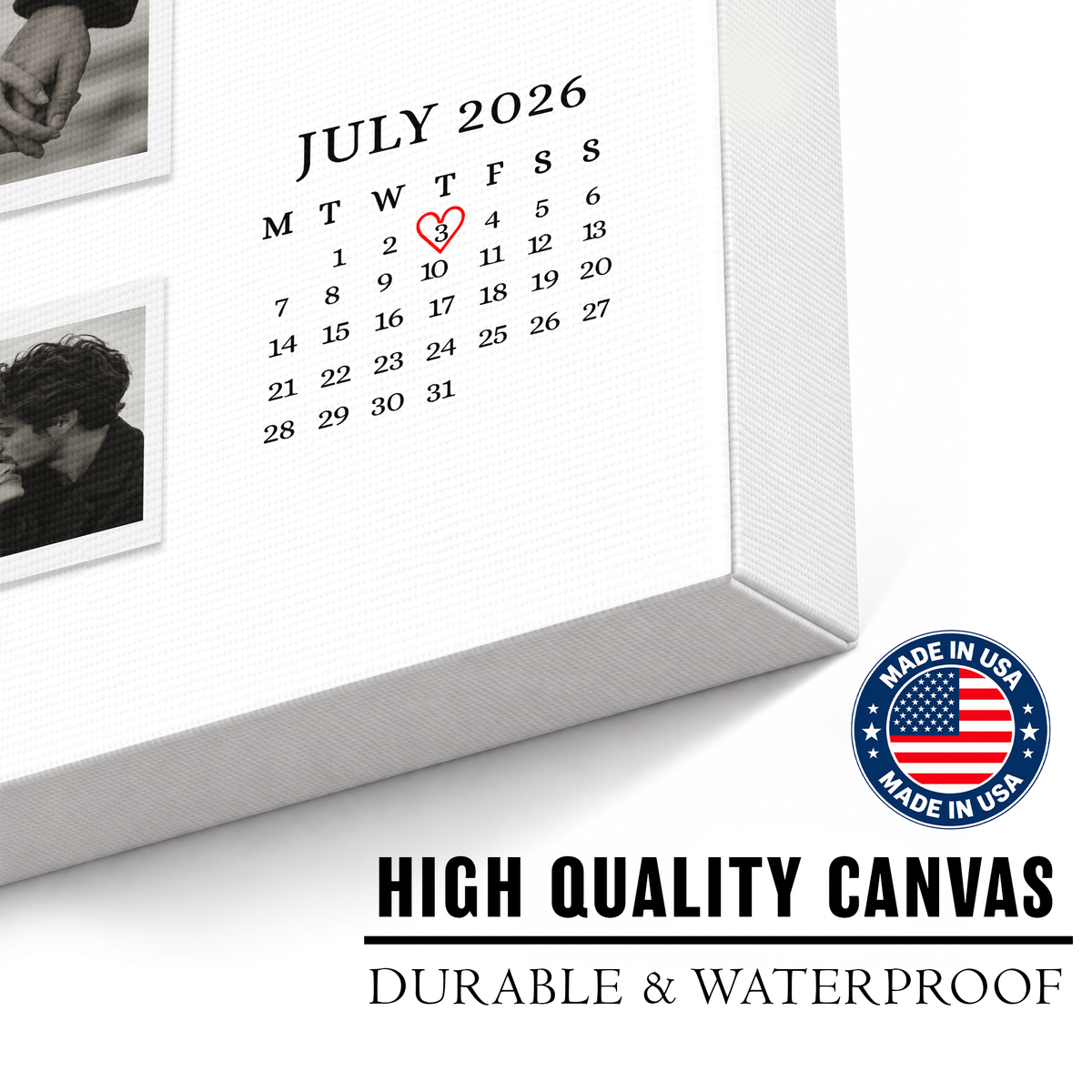 Happy First Anniversary - Custom Wall Art - Personalized Canvas for Couples