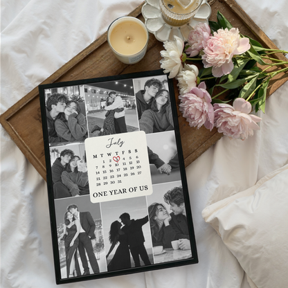 One Year of Us - Custom Canvas Wall Art - Personalized Wall Art for Couples