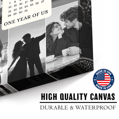 One Year of Us - Custom Canvas Wall Art - Personalized Wall Art for Couples