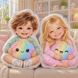 Custom Photo Rainbow Dumpling Squishy Pillow - Custom Shaped Pillow with Photo, Personalized Kids Gift