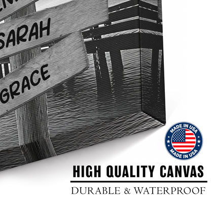 Custom Family Street Sign A Little Bit of Crazy Black and White Canvas - Personalized Wall Art