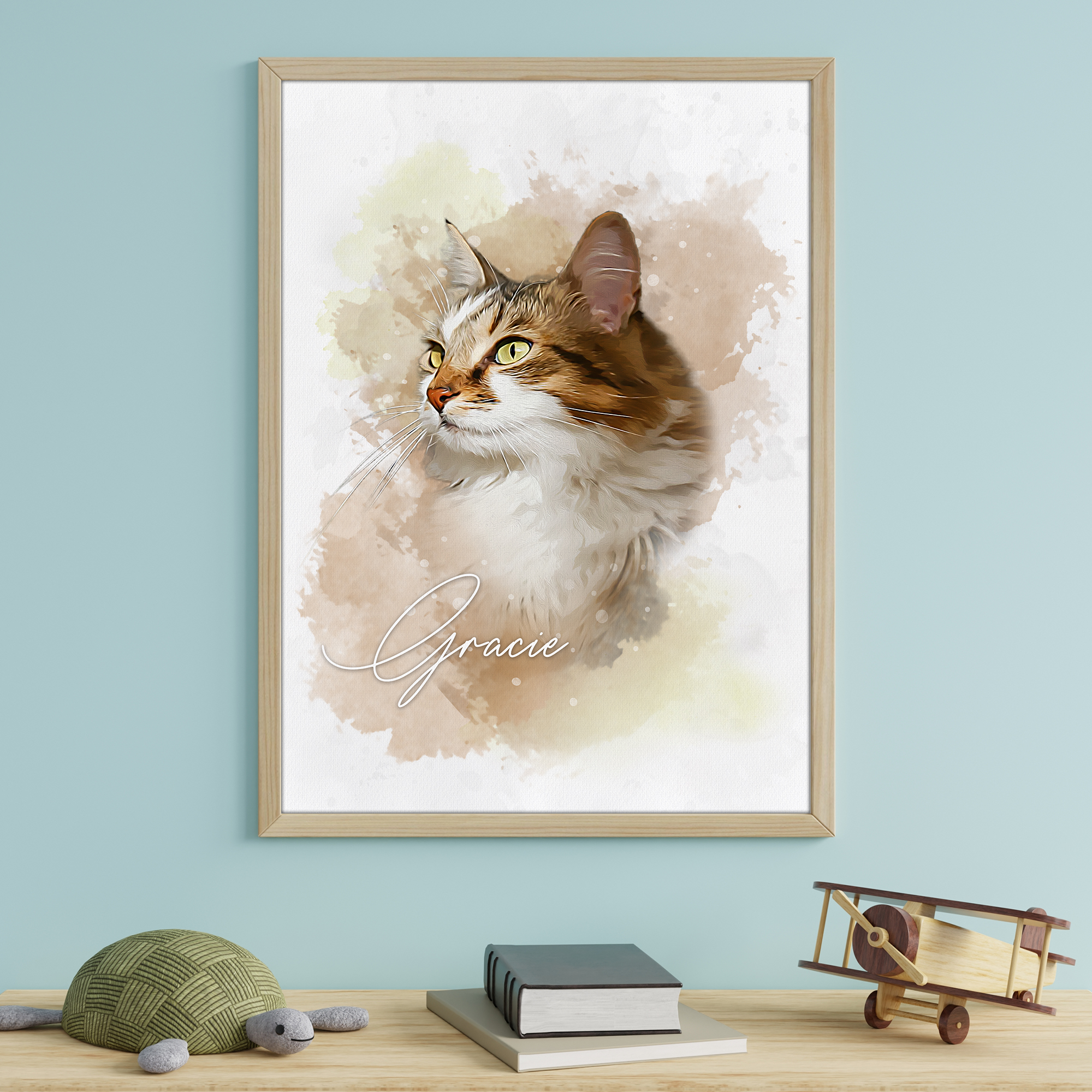 Personalized Dog Portrait Canvas from Photo - Custom Watercolor Pet Portrait - Gift for Dog Mom Dog Dad